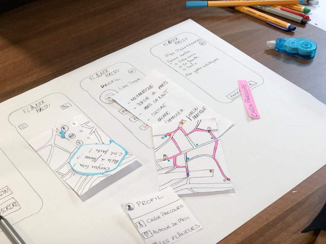 Storyboard sketches and shot list papers spread on a desk for a video report